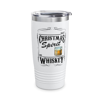 Funny Whiskey Is My Christmas Spirit Xmas Drinking Vintage Tumbler