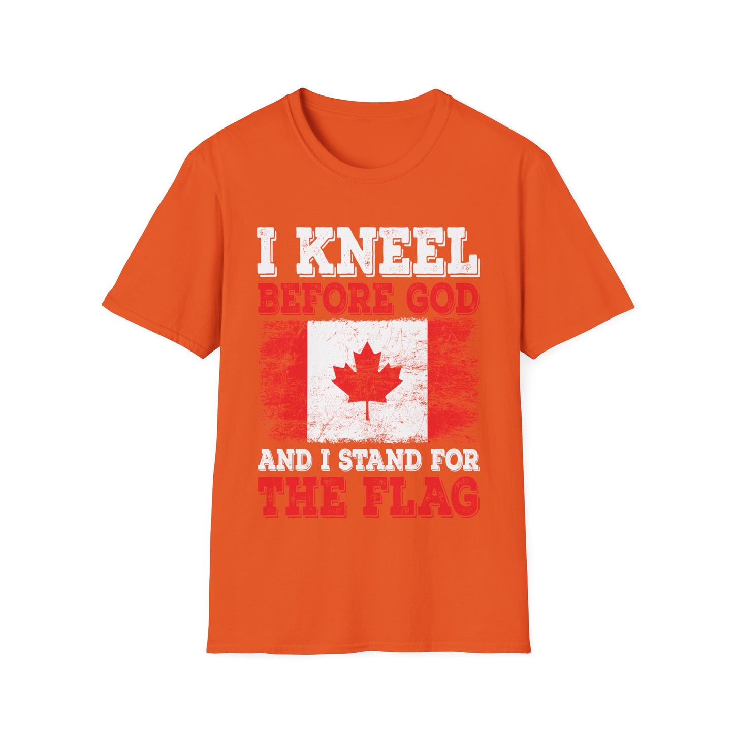 I Kneel Before God And I Stand For The Flag Canada Canadian Flag T-Shirt