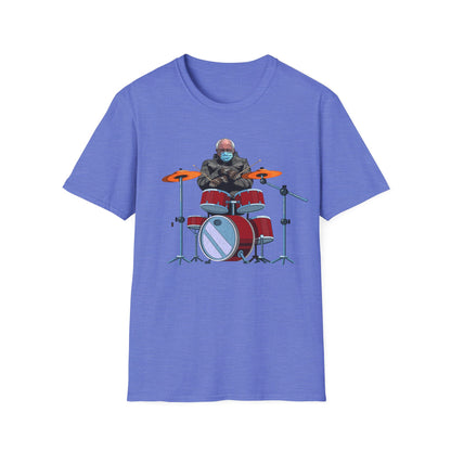 Bernie Sanders Drummer Inauguration Mittens Meme Sitting Drums T-Shirt