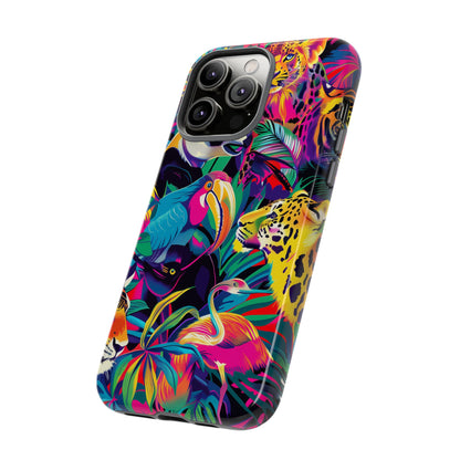 Animal Collage Pattern iPhone 13 14 15 16 Pro Max Plus Case Wireless Charging Compatible Tough Cases Protection, Magnetic Phone Case for iPhone Classic Series