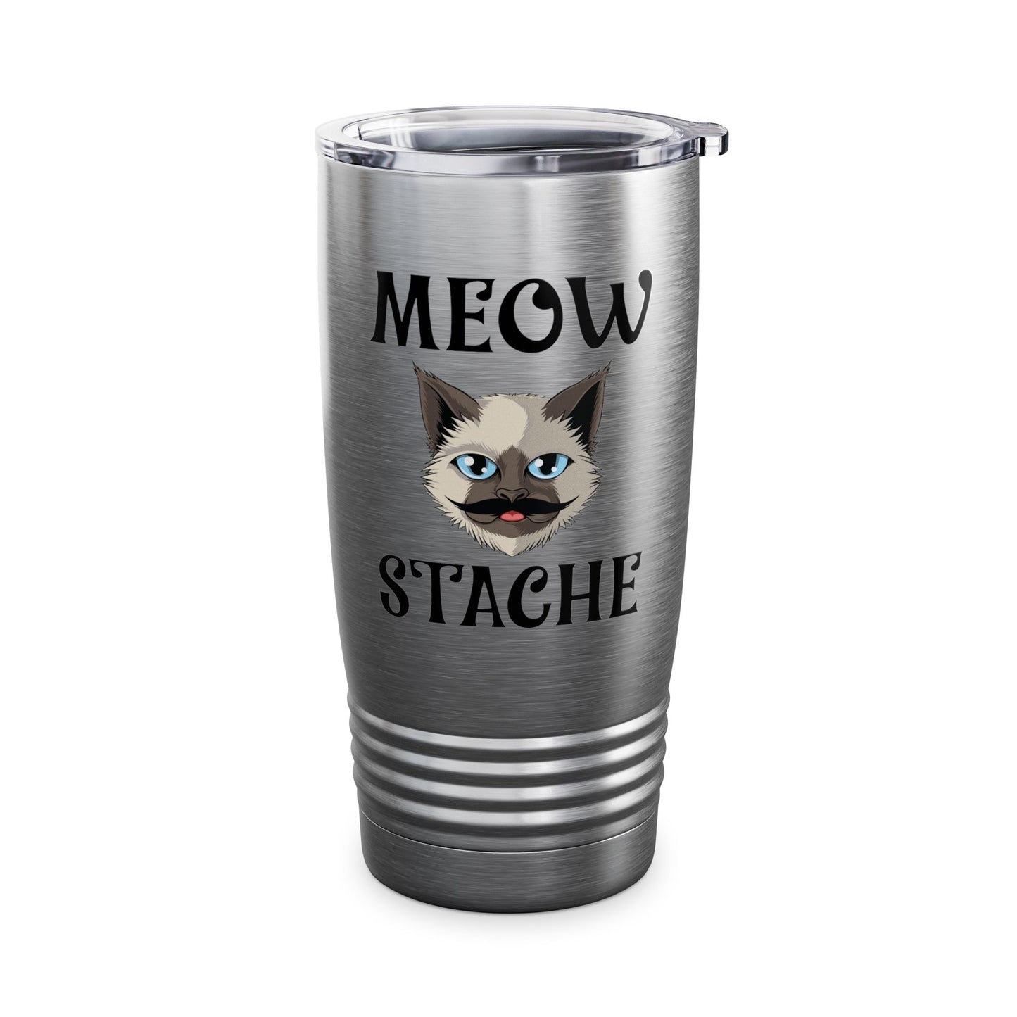 Meowstache Cat Mustache Moustache Beard Bearded Kitten Lovers Tumbler For Men Women Tumbler