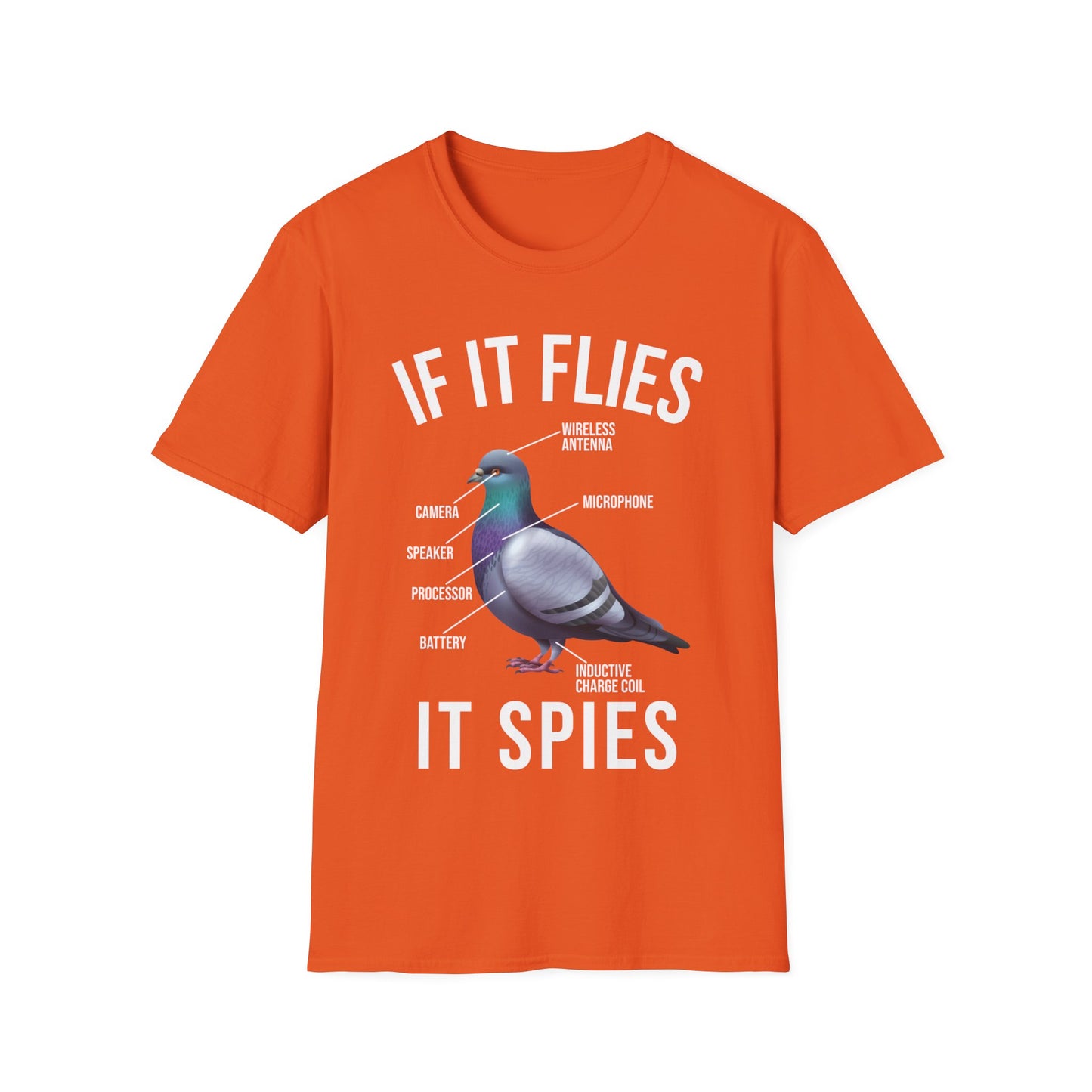 Funny If It Flies It Spies Pigeon Anatomy Bird aren't Real T-Shirt Men Women