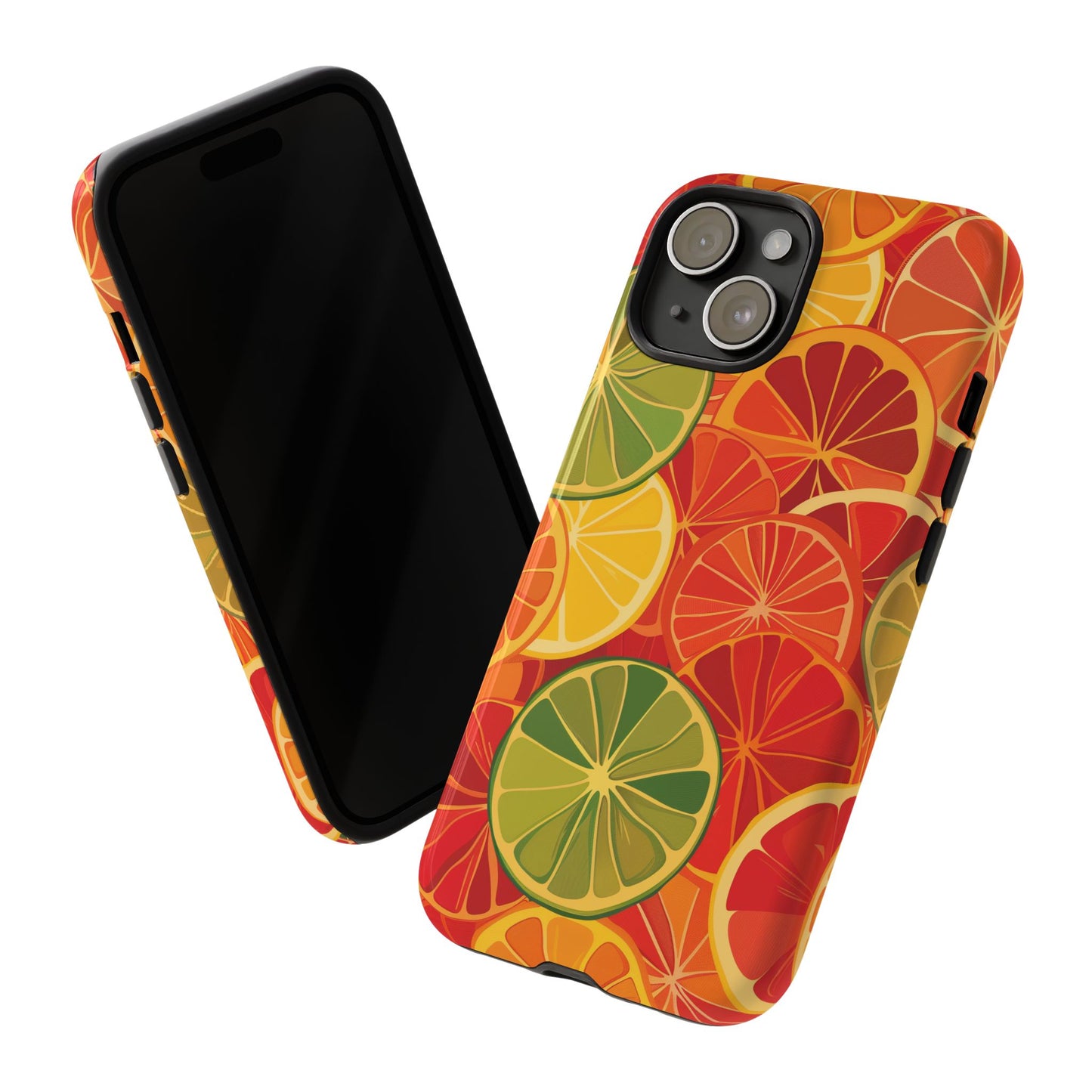 Citrus Burst Pattern iPhone 13 14 15 16 Pro Max Plus Case Wireless Charging Compatible Tough Cases Protection, Magnetic Phone Case for iPhone Classic Series