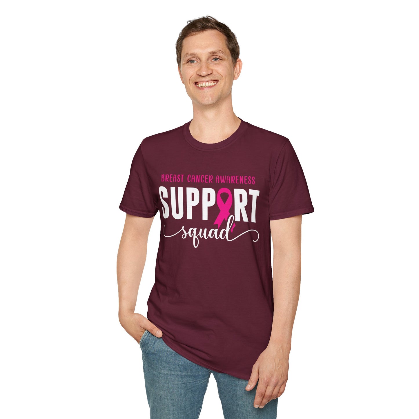 Breast Cancer Shirts Support Squad Tee Breast Cancer Awareness T-Shirt For Men Women