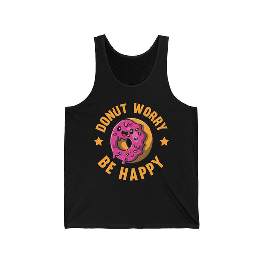 Funny Donut Worry Be Happy Foodie Donut Lovers Tank Top For Men Women Tank Top