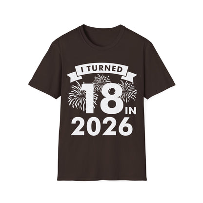 Funny I Turned 18 In 2026 18th Birthday Party Gift T-Shirt For Men Women