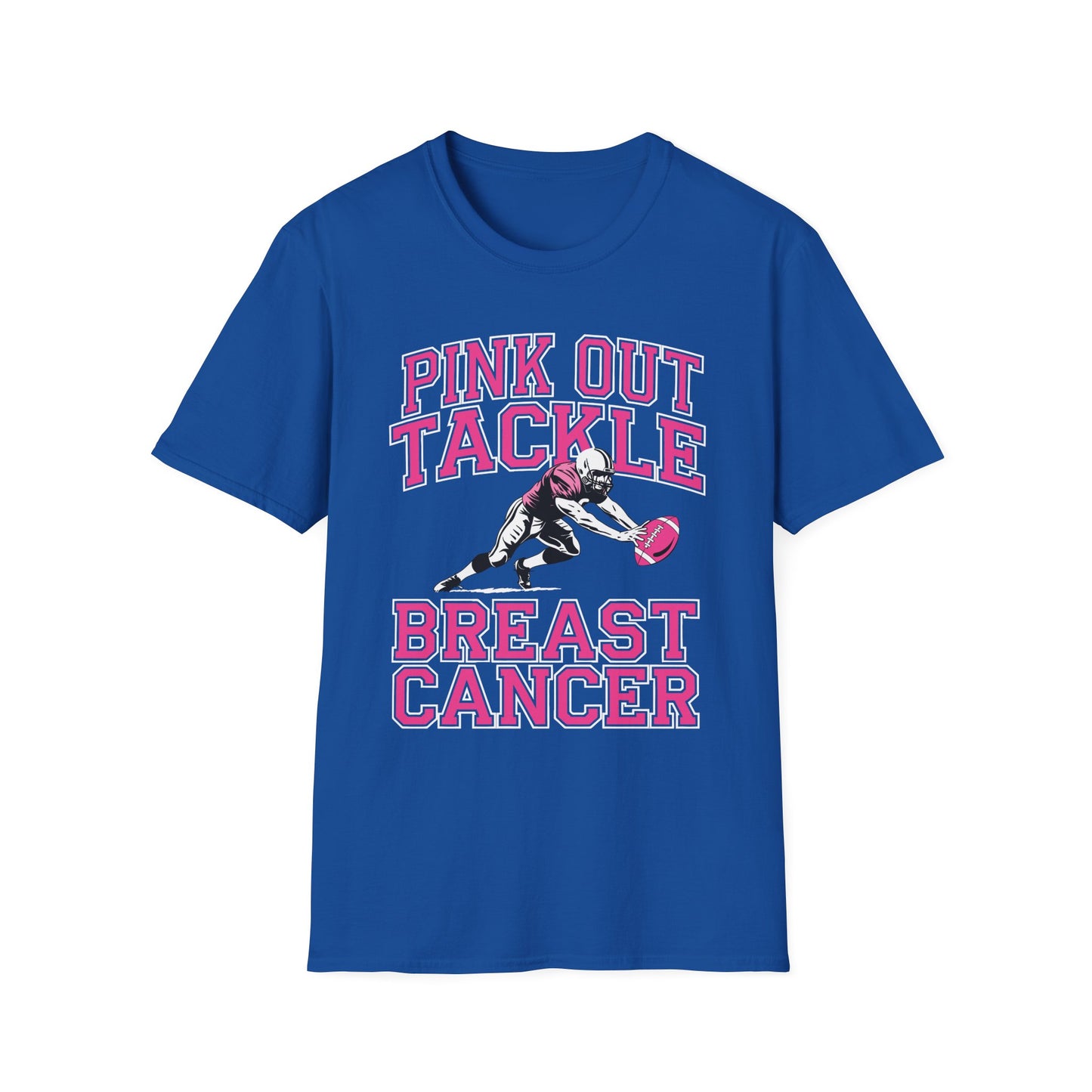 Funny Pink Out Tackle Breast Cancer Awareness American Football T-Shirt For Men Women