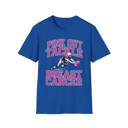 Funny Pink Out Tackle Breast Cancer Awareness American Football T-Shirt For Men Women