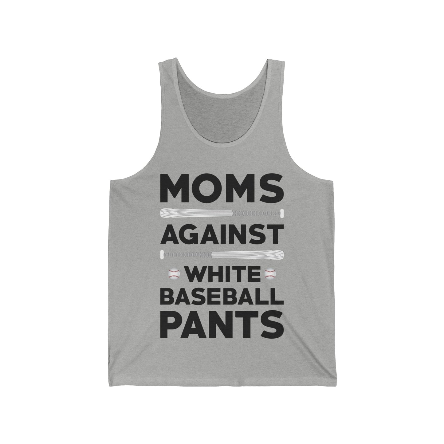 Funny Moms Against White Baseball Pants Tee Baseball Mothers Day Tank Tops