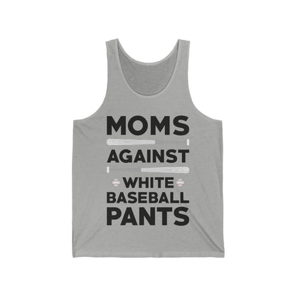 Funny Moms Against White Baseball Pants Tee Baseball Mothers Day Tank Tops