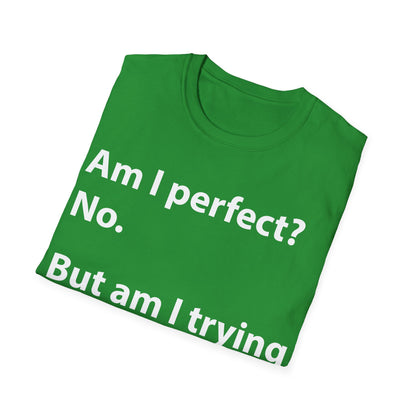 Funny Am I Perfect No. Am I Trying To Be A Better Person Also No Sarcastic T-Shirt