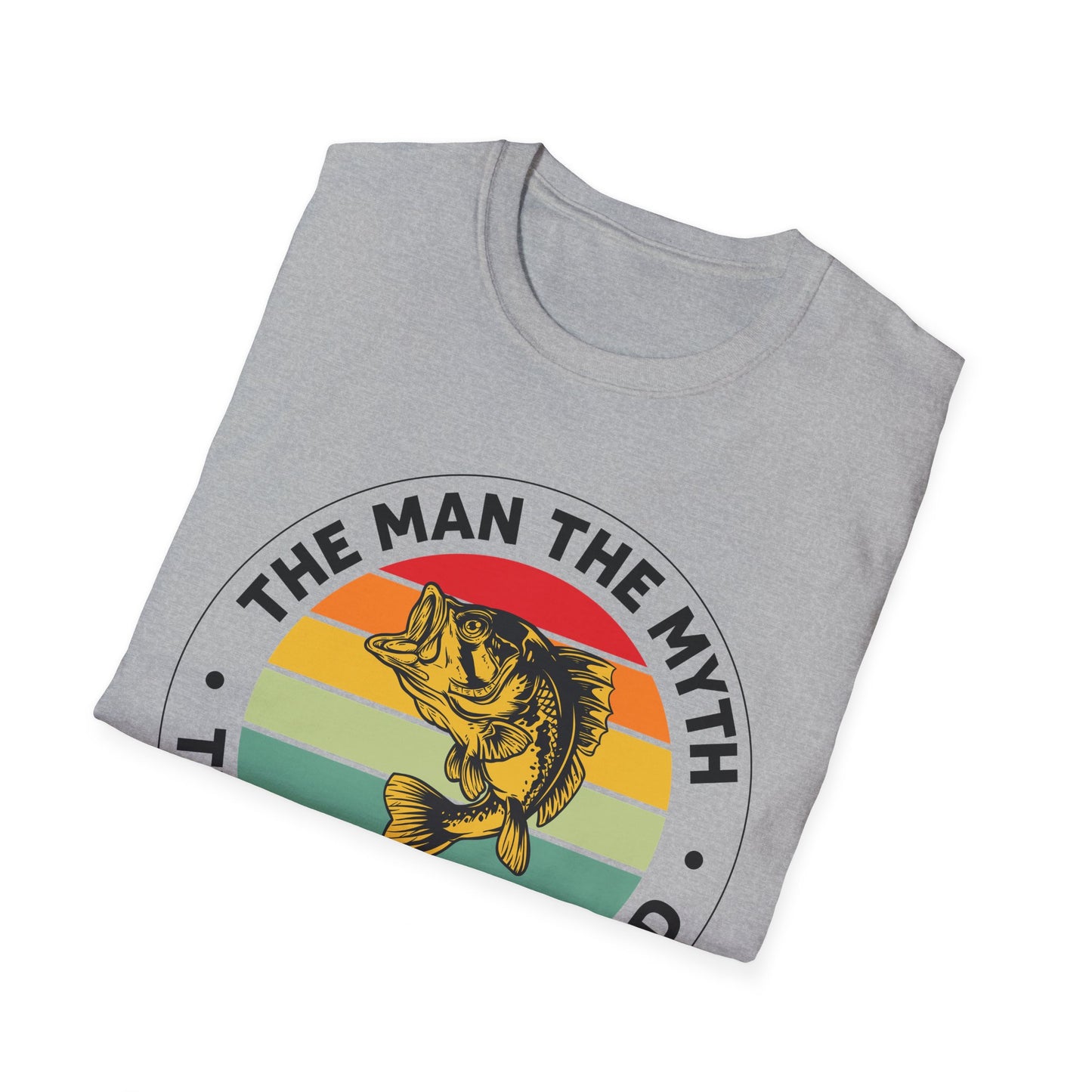 Mens Dad Man The Myth The Fishing Legend Fisherman Vintage Bass Fishing T-Shirt