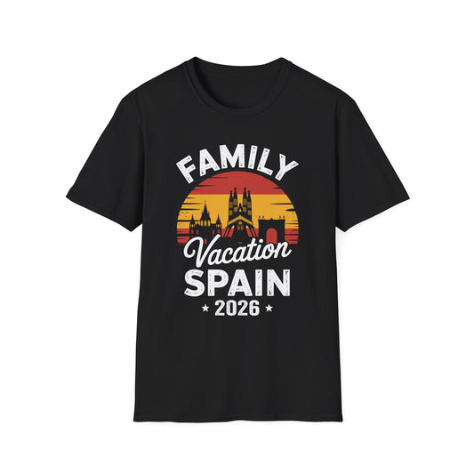 Family Vacation Spain 2026 Traveler Trip Tour T-Shirt For Men Women Tourist