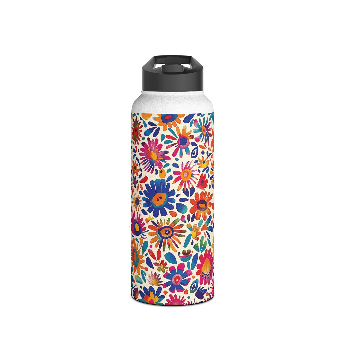 Fiesta Fiesta Pattern Stainless Steel Water Bottle with Twist-on Lid and Double-Wall Vacuum Insulation