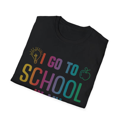 Funny I Go to School in My Pajamas Home School and Online Virtual T-Shirt