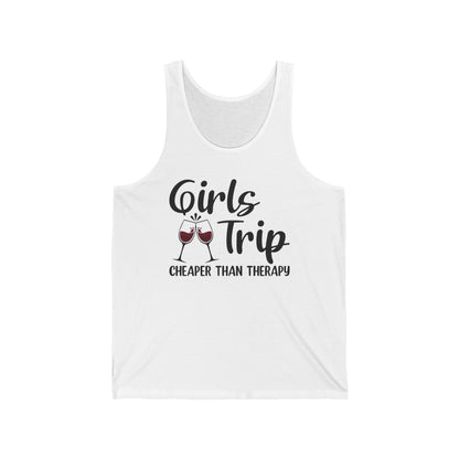 Funny Girls Trip Cheaper Than Therapy Beach Vacation Party Tank Top For Women