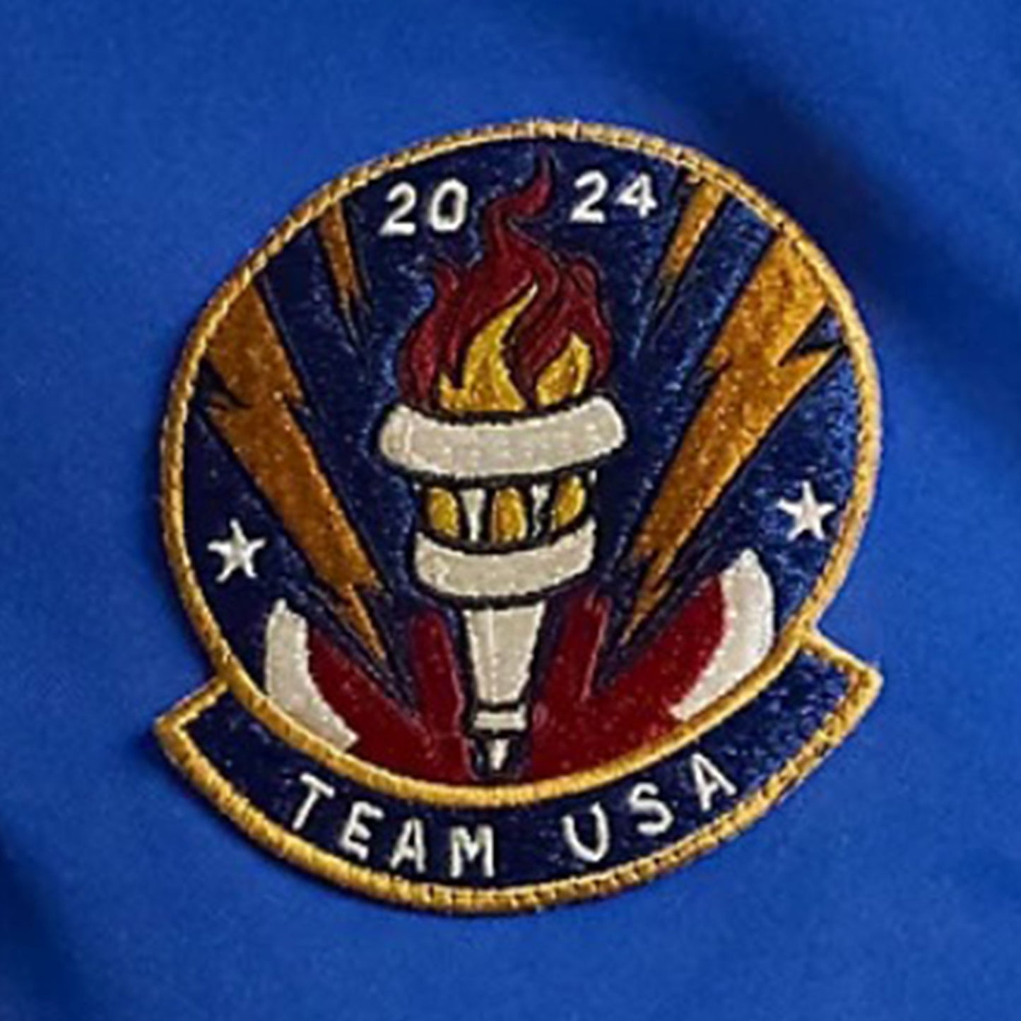 Team USA 2024 Athletic Modern Style Cotton Polyester Viscose Lining Blue Varsity Jacket For Men And Women