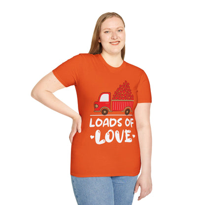 Funny Loads of Love Tractor Cute Valentines Day Truck T-Shirt