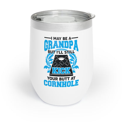 Funny Cornhole Grandpa Cornhole Grandfather Funny Ringneck Tumbler - Chill Wine