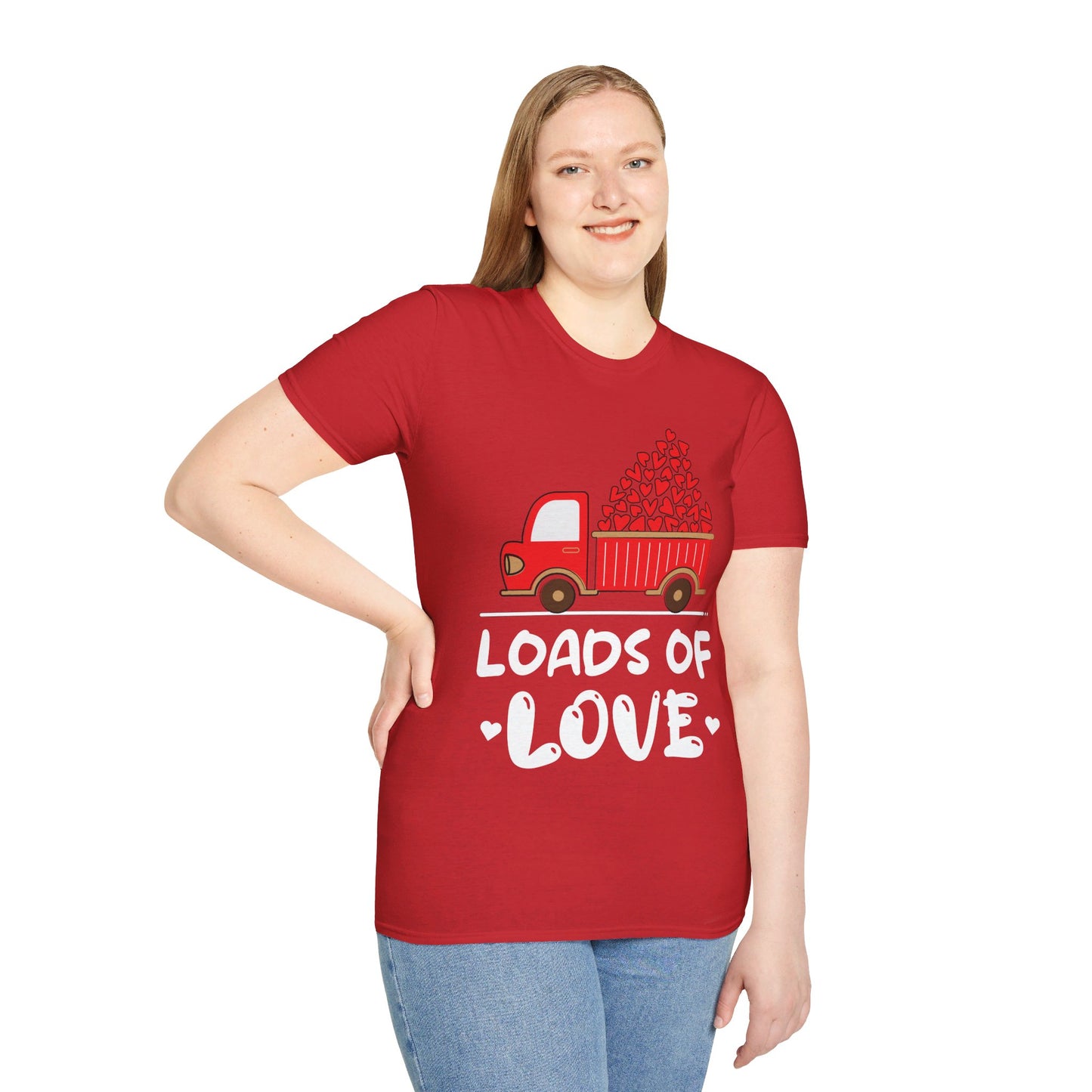 Funny Loads of Love Tractor Cute Valentines Day Truck T-Shirt