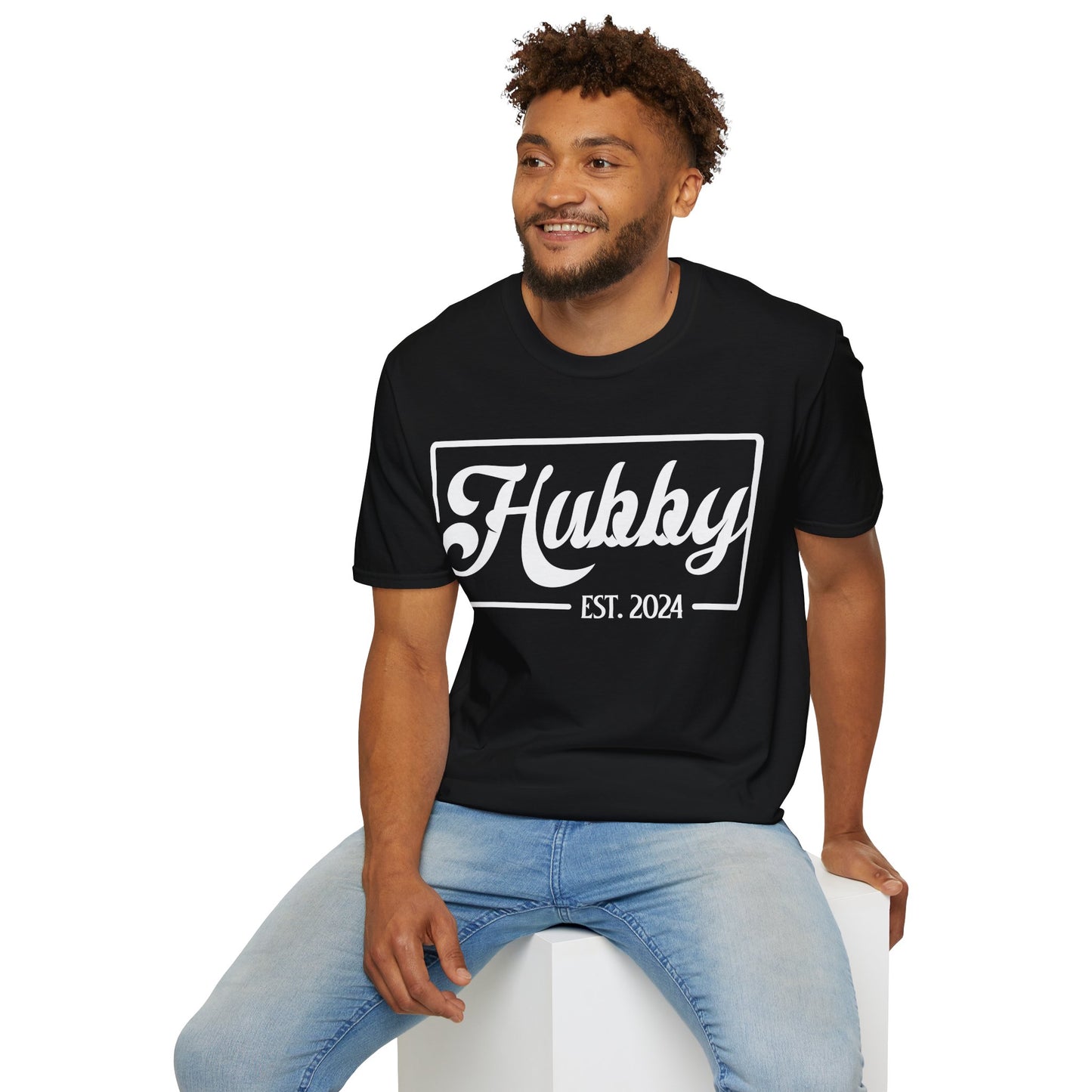 Hubby Est 2024 Just Married Honeymoon Wedding Couples T-Shirt For Men T-Shirt