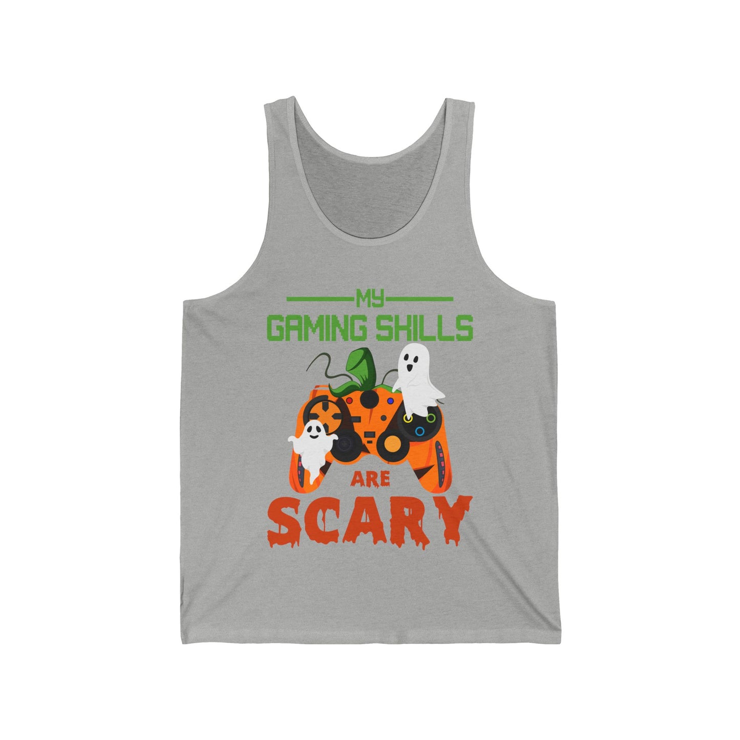 My Gaming Skills Are Scary Halloween Pumpkin Gaming Controller Tank Top For Gamers