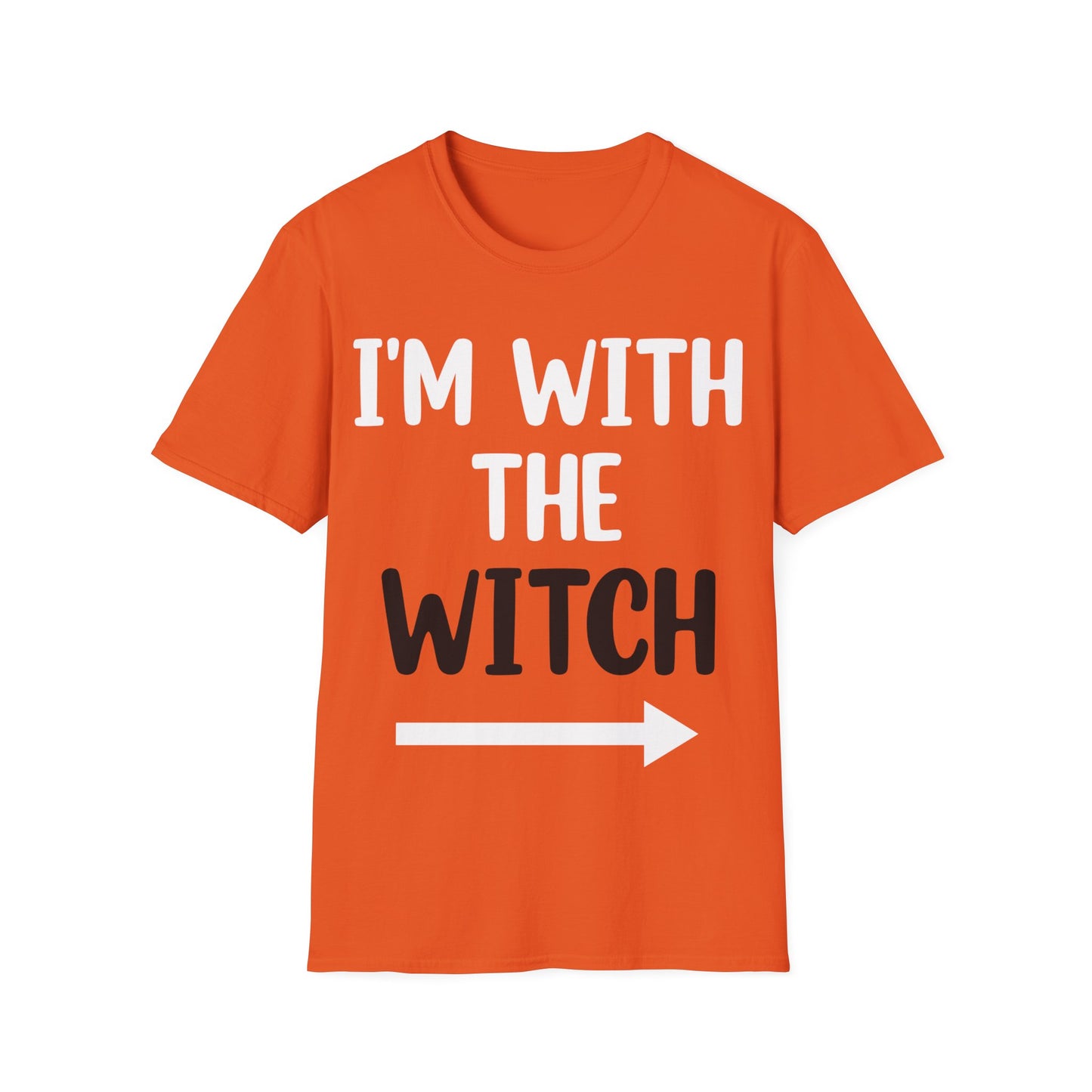 Funny I Am With The Witch T-Shirt Matching Witch Costume T-Shirt