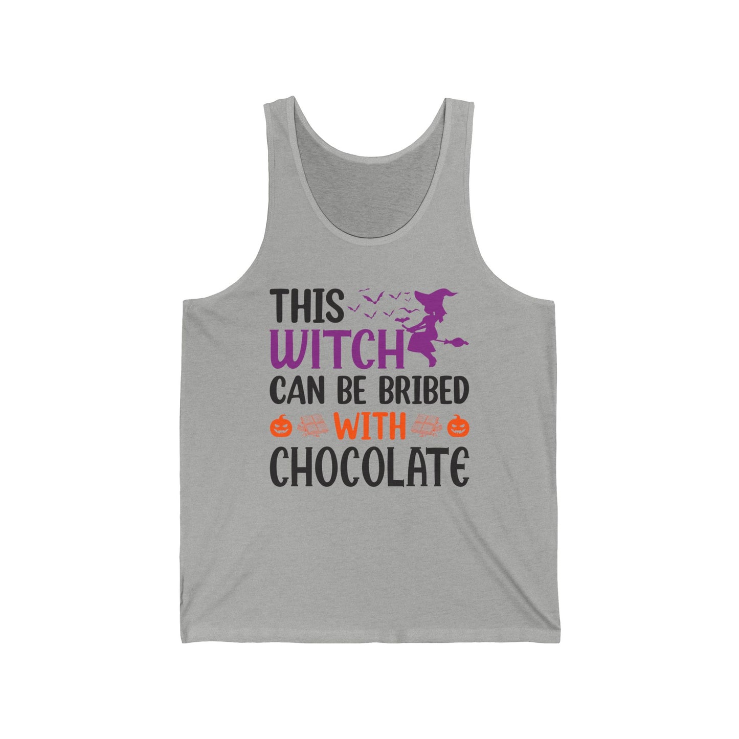 Funny Halloween This Witch Can Be Bribed With Chocolate Lovers Halloween Party Tank Top Girls Women