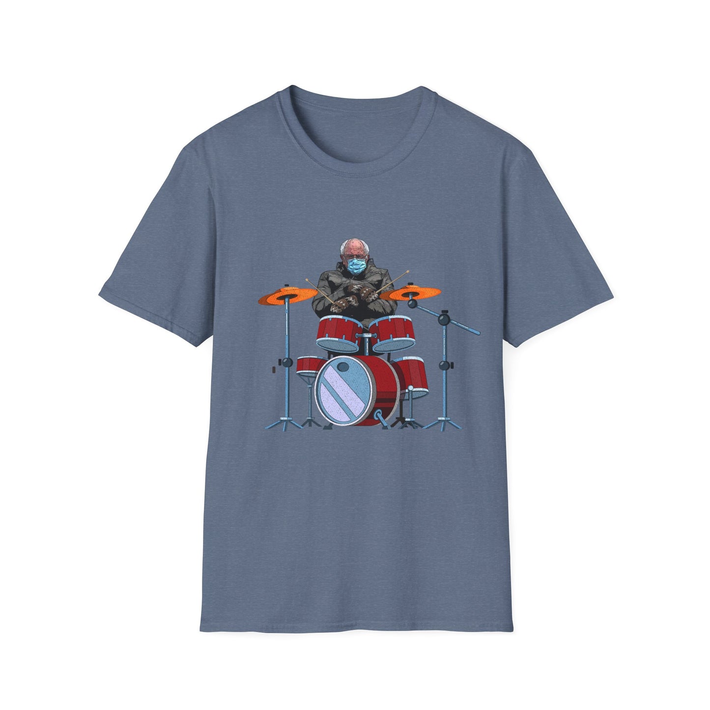 Bernie Sanders Drummer Inauguration Mittens Meme Sitting Drums T-Shirt