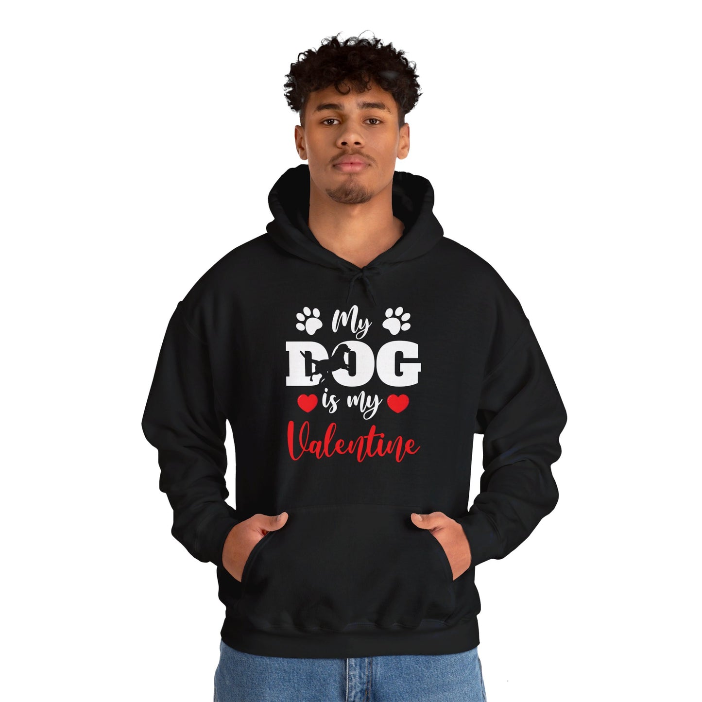 Funny My Dog is My Valentine Dog Lovers Hoodie For Men Women Hoodie