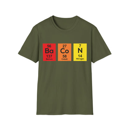 Funny The Chemistry of Bacon T Shirt Funny Nerdy Periodic Table Science