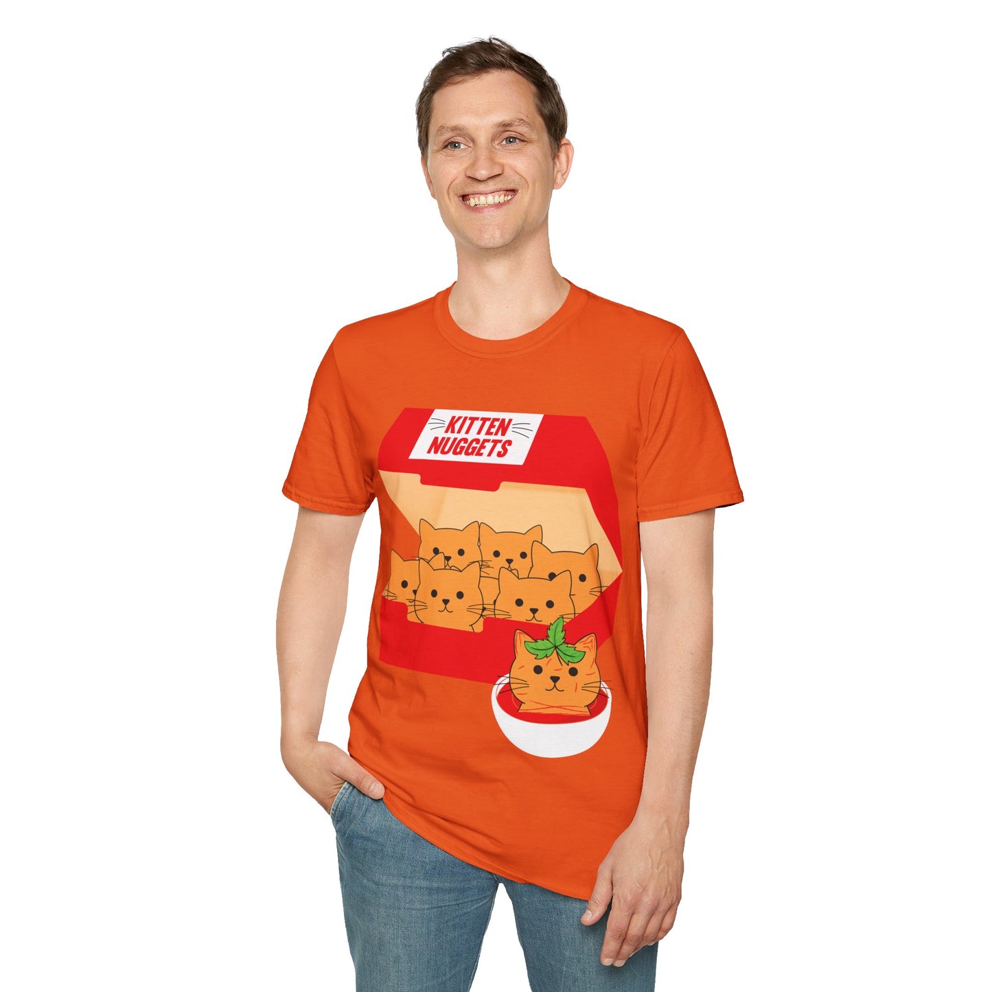 Funny Kitten Nuggets Food Pun Cat Lover Gift Chicken Nuggets T-Shirt For Men Women T-Shirt