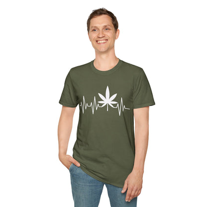 Funny Weed Cannabis Marijuana Leaf Heartbeat Stoner Tie Dye T-Shirt For Men Women T-Shirt