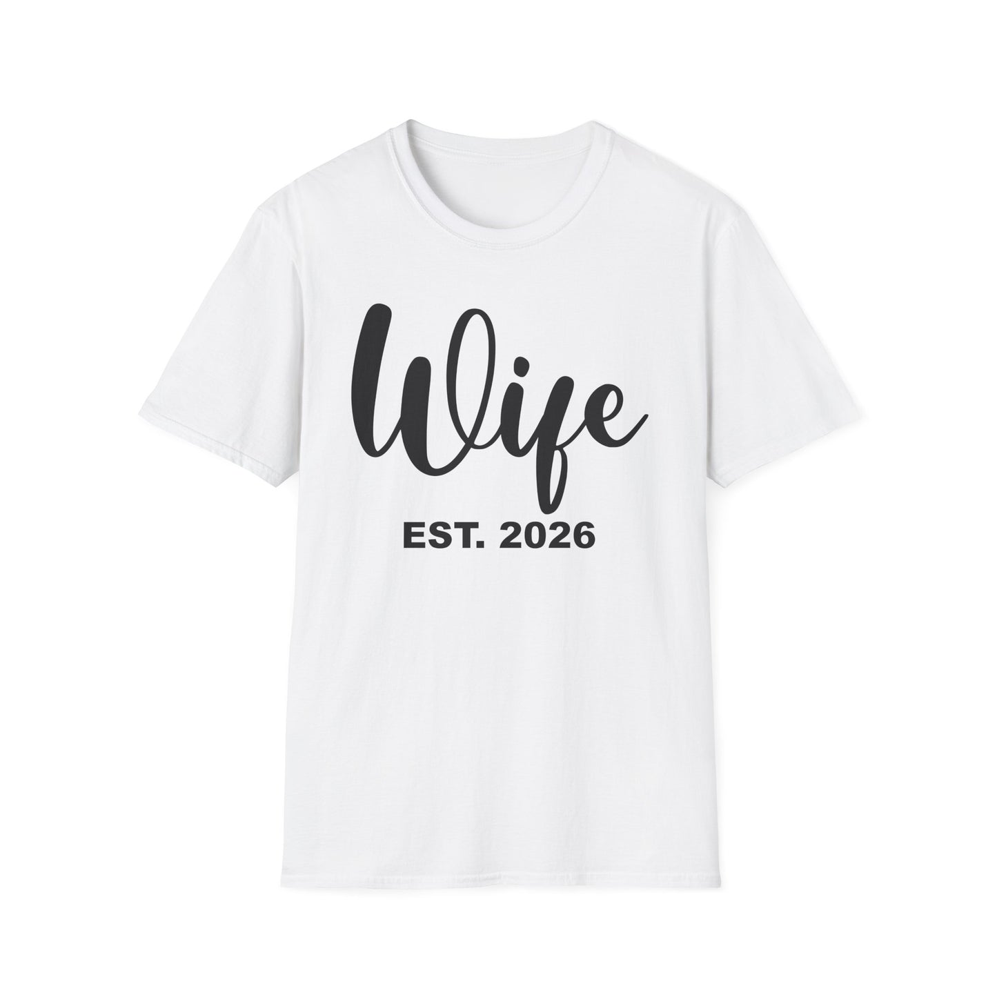 Funny Wife Est 2026 Just Married Bride Honeymoon Couple Wedding T-Shirt For Women