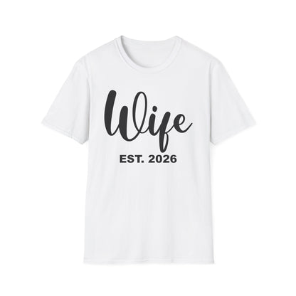 Funny Wife Est 2026 Just Married Bride Honeymoon Couple Wedding T-Shirt For Women