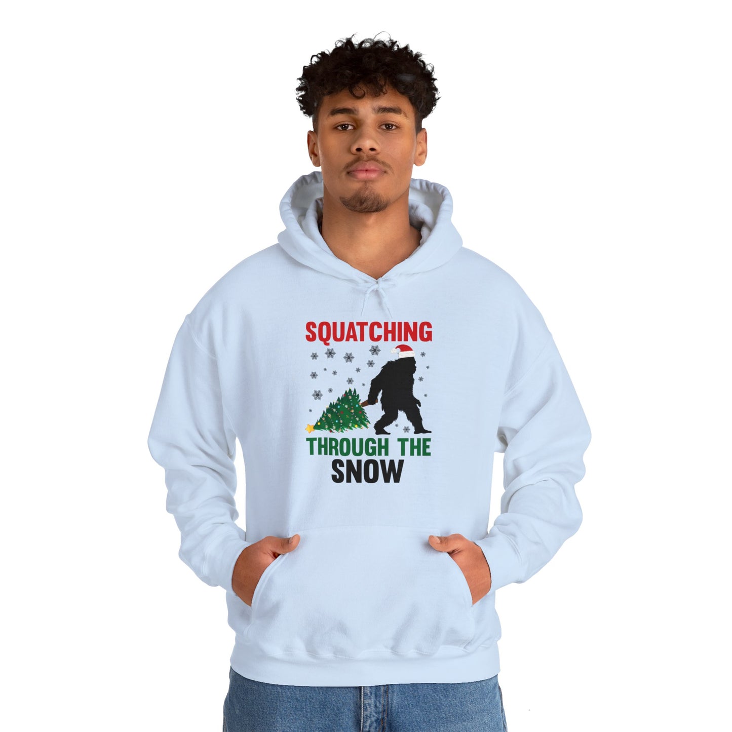 Squatching Through The Snow Funny Bigfoot Christmas Sasquatch Hoodie