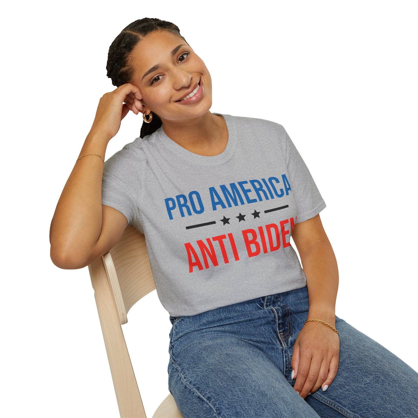 Pro America Anti Biden Flag Impeach Joe Biden Anti-Biden 8646 T-Shirt Men Women