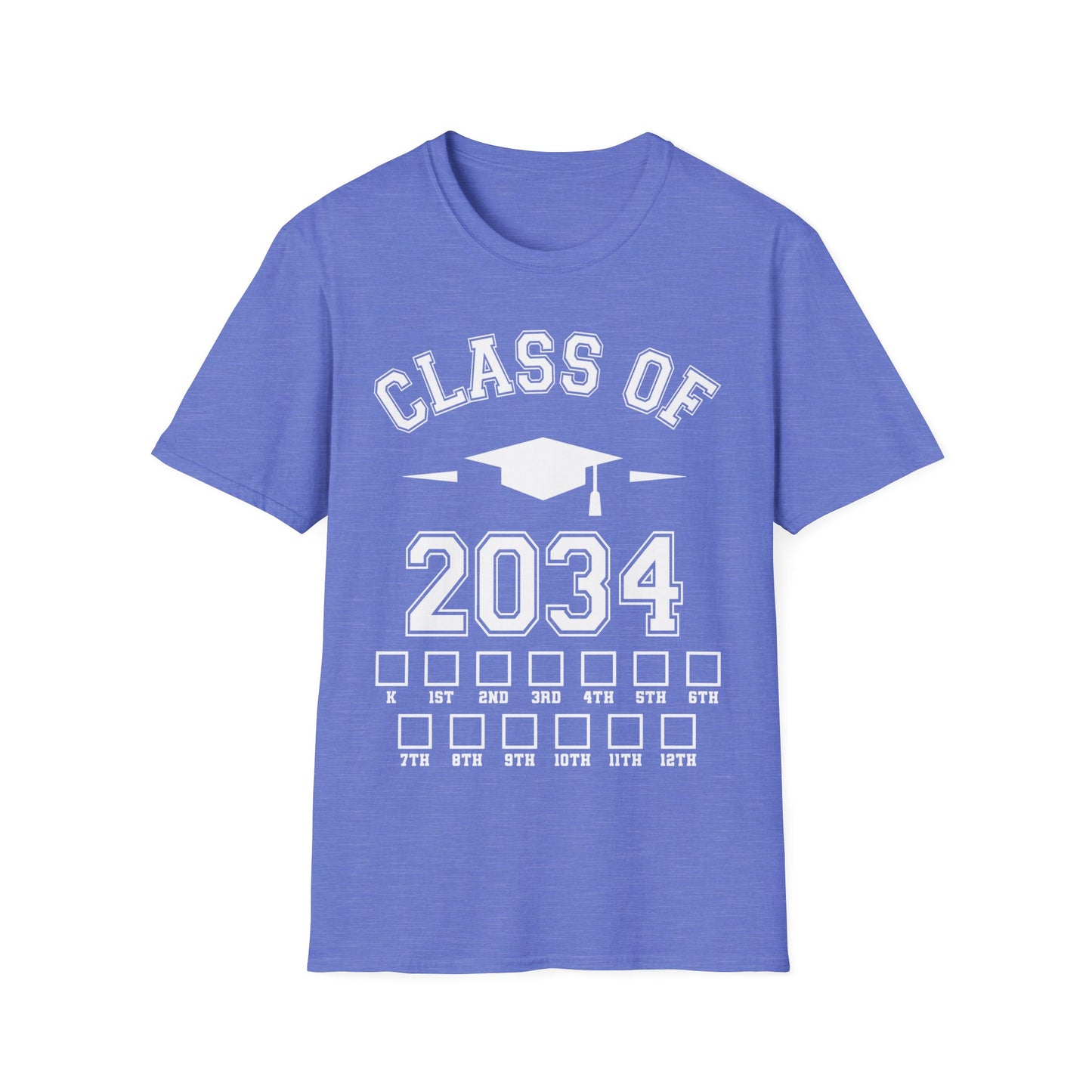 Funny Class of 2034 Checklist Grow with Me Kindergarten First Day Graduation