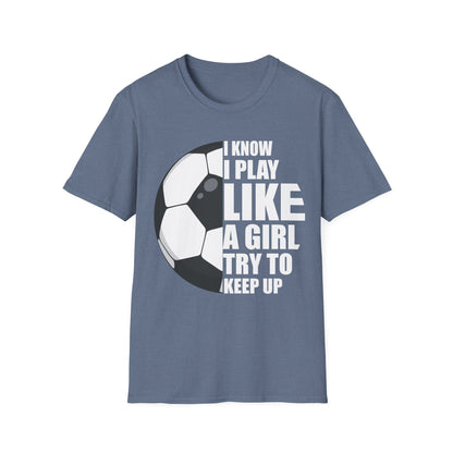 I Know I Play Like A Girl Shirt School College Football Girl T-Shirt