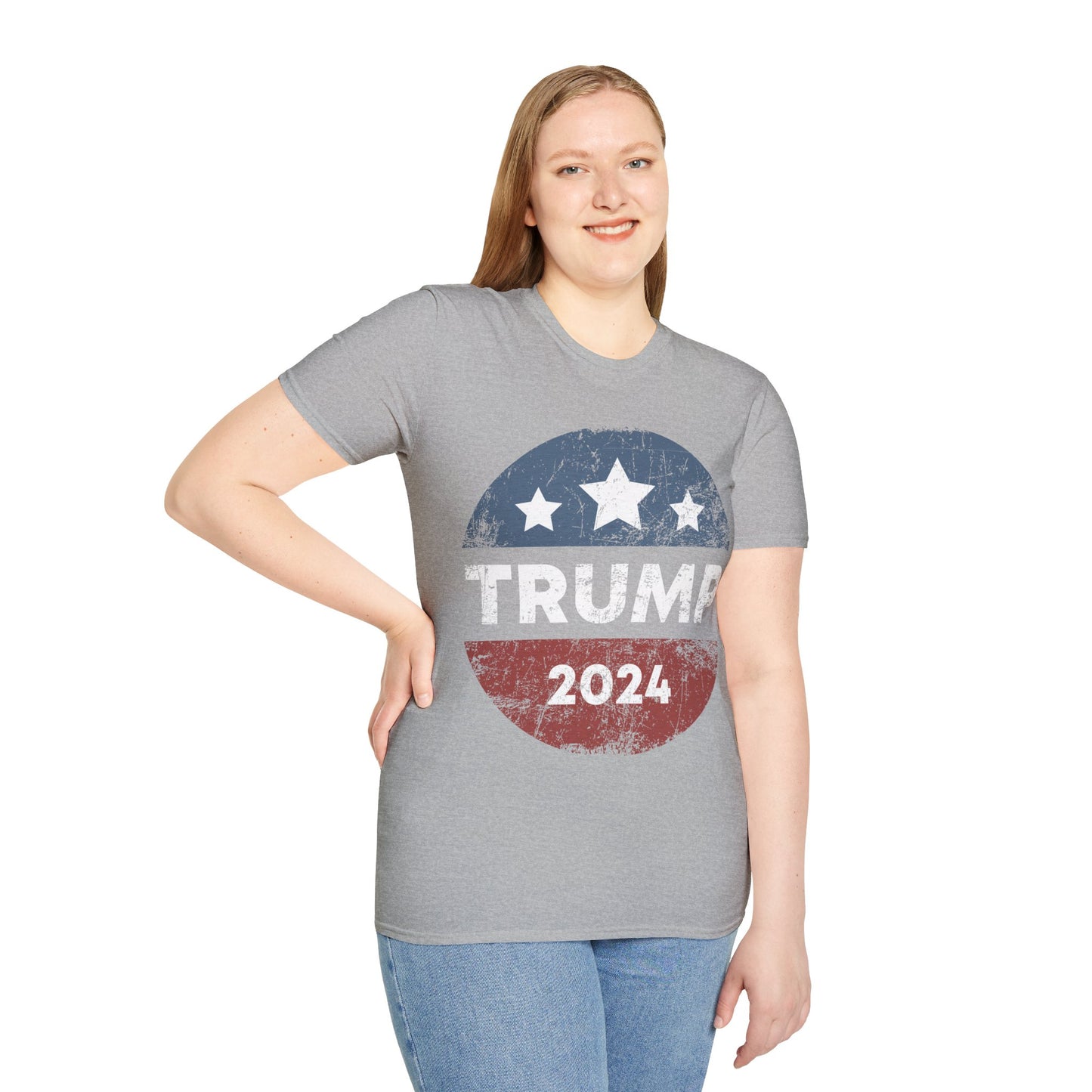 Trump 2024 Retro Campaign Button Re Elect President Trump T-Shirt For Men Women T-Shirt