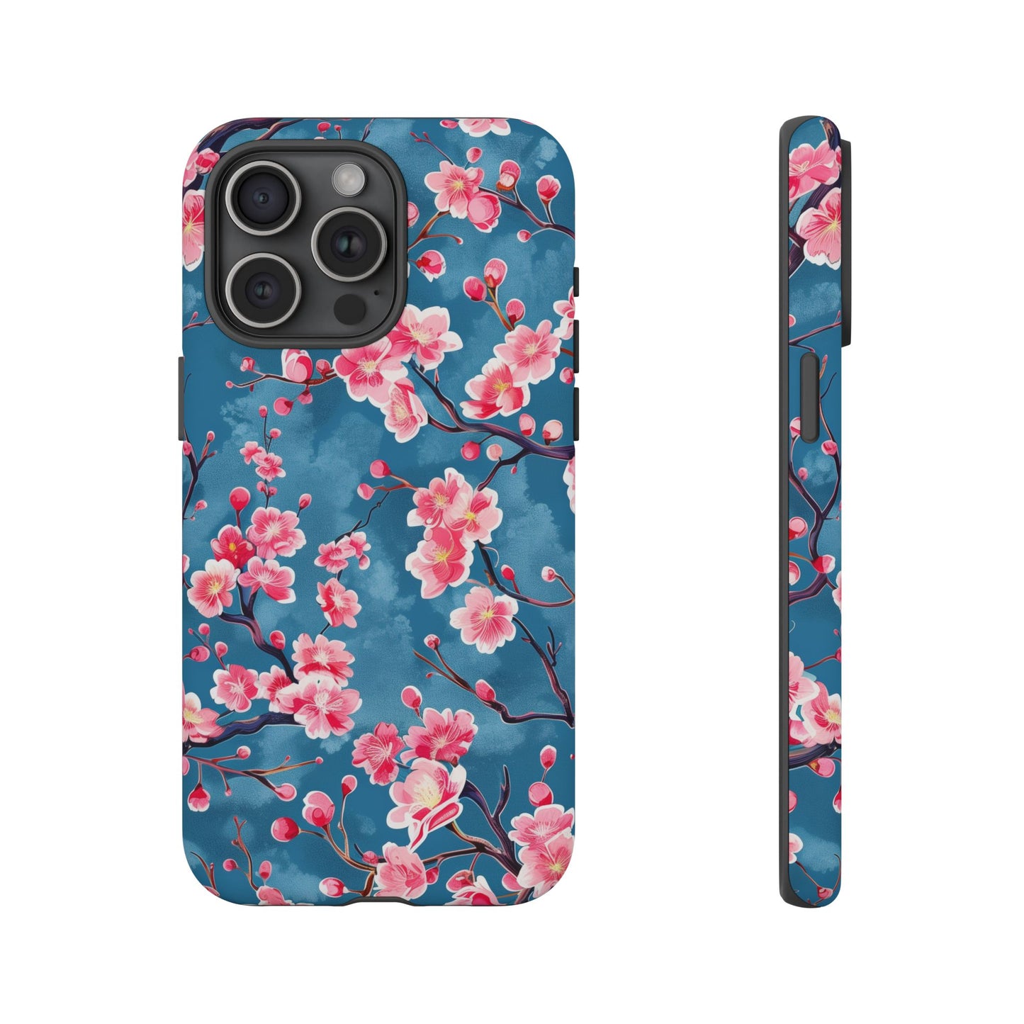 Sakura Blossoms Vibrant Colored iPhone 13 14 15 16 Pro Max Plus Case Wireless Charging Compatible Tough Cases Protection, Magnetic Phone Case for iPhone Classic Series