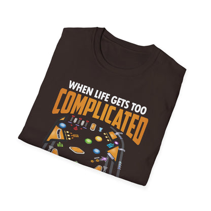 Pinball Funny T-shirt When Life Gets Too Complicated Pinball Lover Premium T-shirt