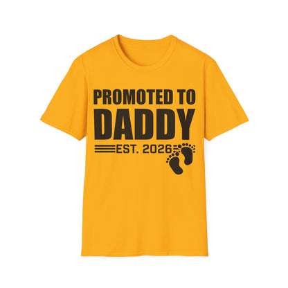Mens Promoted To Daddy 2026 Pregnancy Announcement Gift T-Shirt