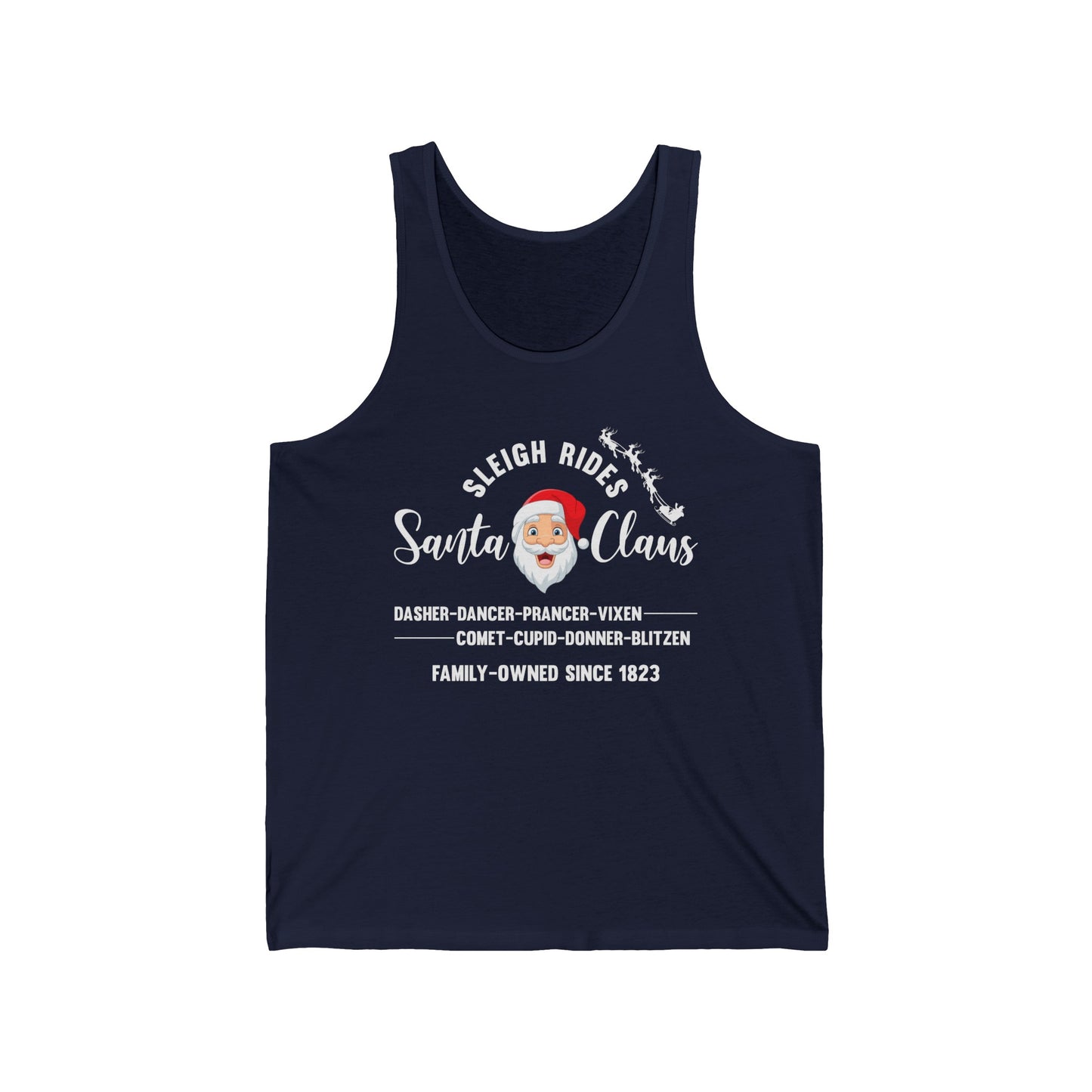 Vintage Santa Sleigh Rides Reindeer Retro Christmas Tank Top For Men Women Tank Top