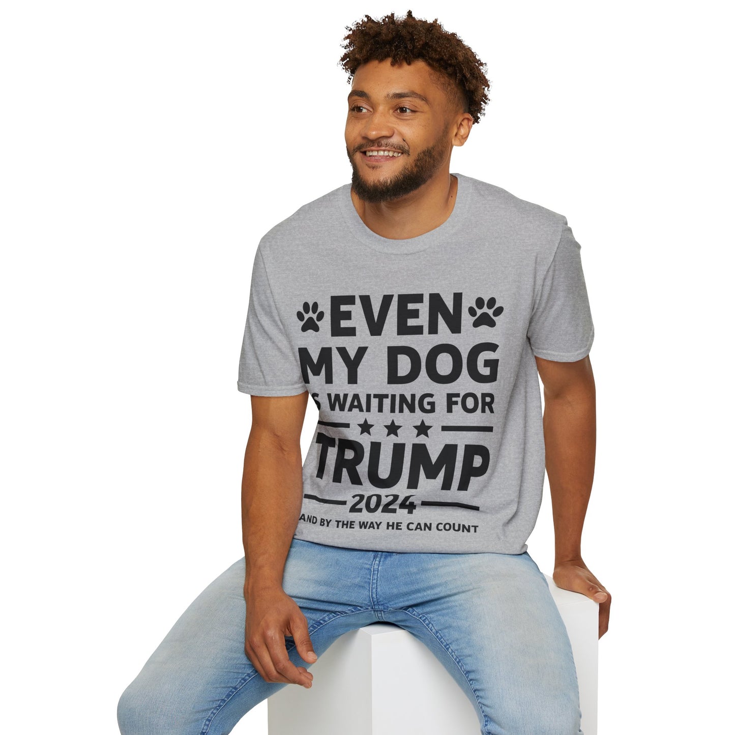 Even My Dog Is Waiting For Trump 2024 Funny President T-Shirt For Men Women