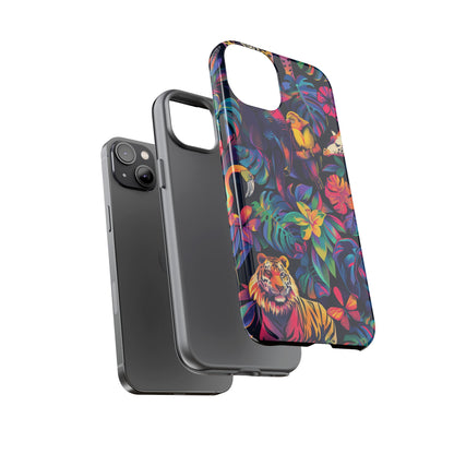 Animal Collage Vibrant Pattern iPhone 13 14 15 16 Pro Max Plus Case Wireless Charging Compatible Tough Cases Protection, Magnetic Phone Case for iPhone Classic Series