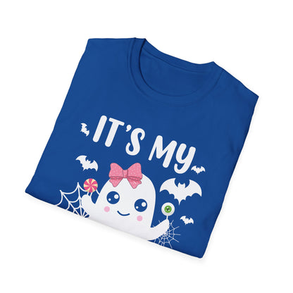 Funny Its My Boo Day Cute Birthday Ghost Pink Bow Funny Halloween  T-Shirt