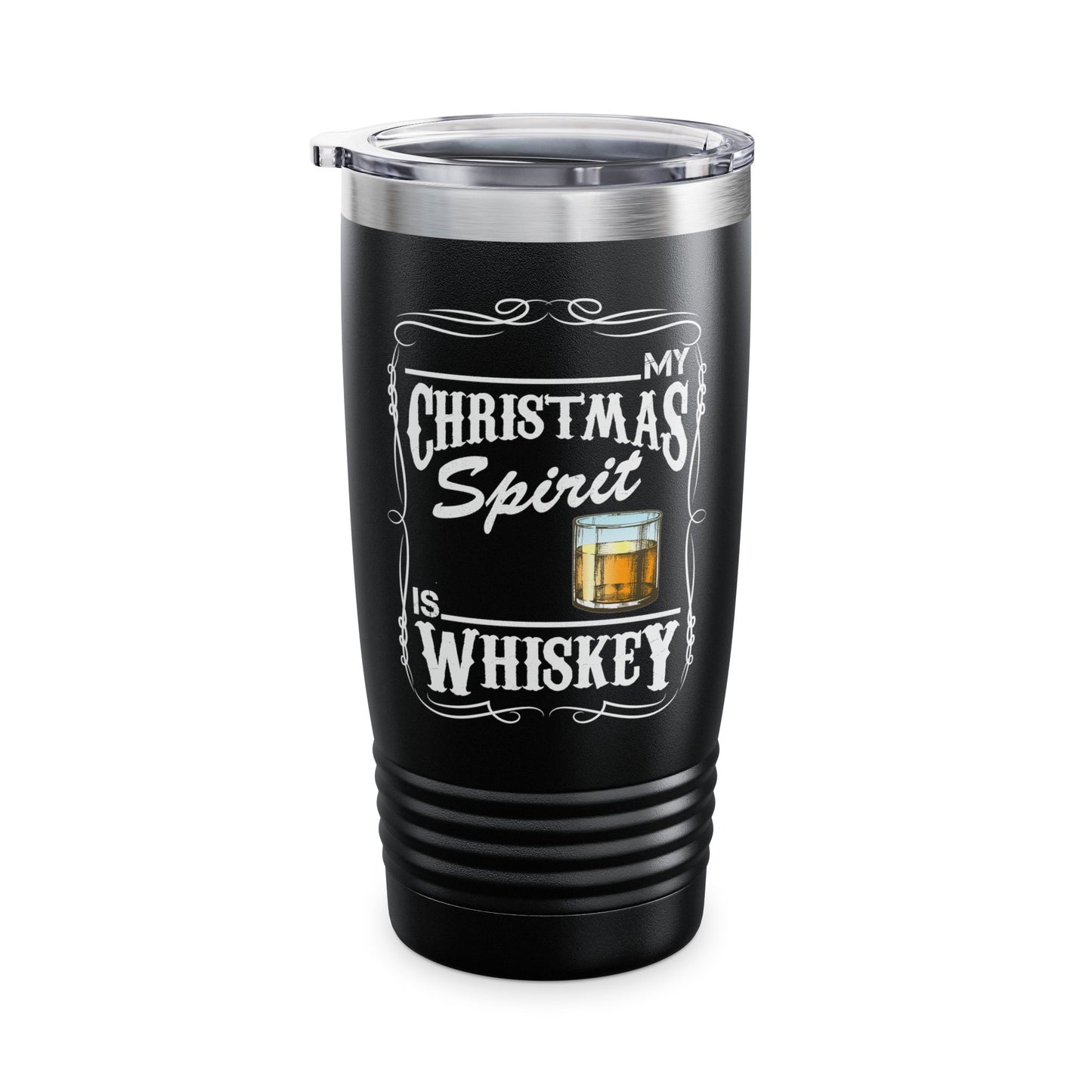 Funny Whiskey Is My Christmas Spirit Xmas Drinking Vintage Tumbler