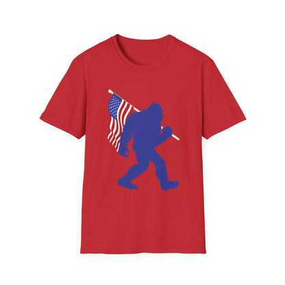 Funny Bigfoot USA Flag America For Sasquatch Believers T-Shirt For Men Women