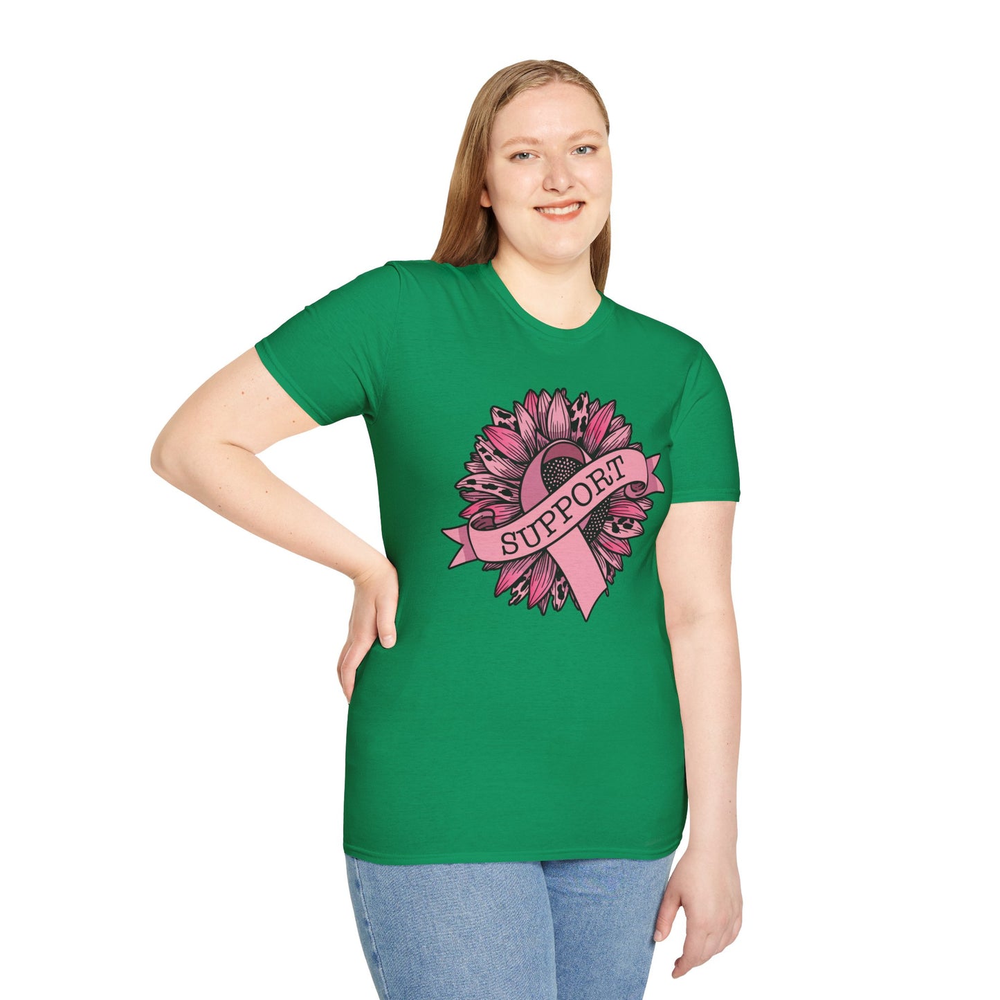 Sunflower Pink Breast Cancer Awareness Women Warrior T-Shirt For Men Women